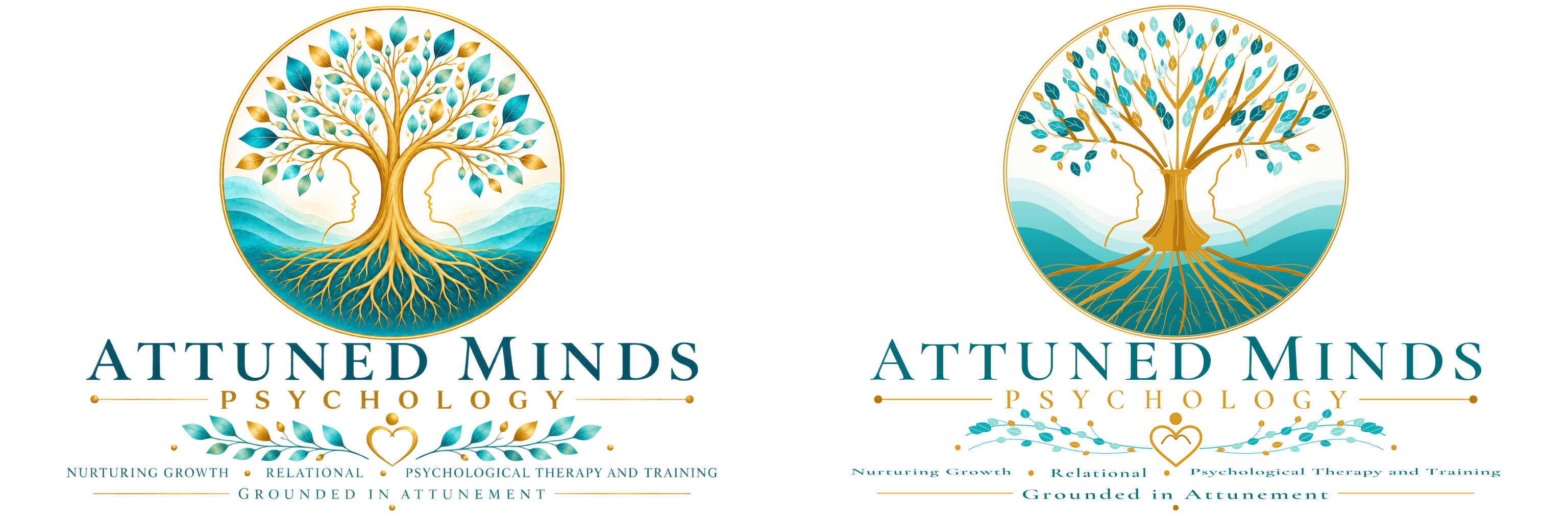 Side-by-side comparison of the original logo and the intermediate pure-vector reconstruction, whose foliage, branches, roots and ornament are visibly simplified